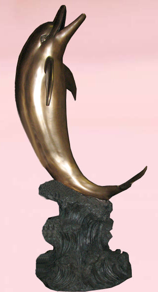 "Life-Size" Bronze Dolphin Water Fountain