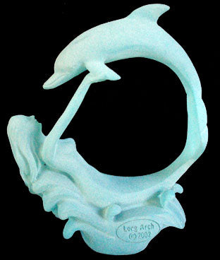 Playing Mermaid & Dolphin NeoLucite Sculpture