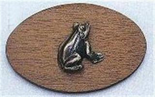 Set of 5 Wood and Pewter Frog Magnets