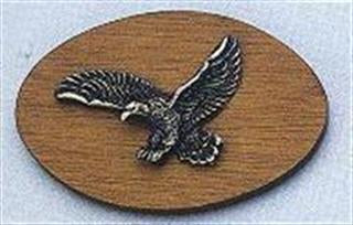 Set of 5 Pewter & Wood Eagle Magnets