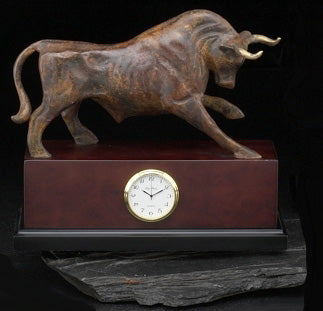 Bull Desk Clock