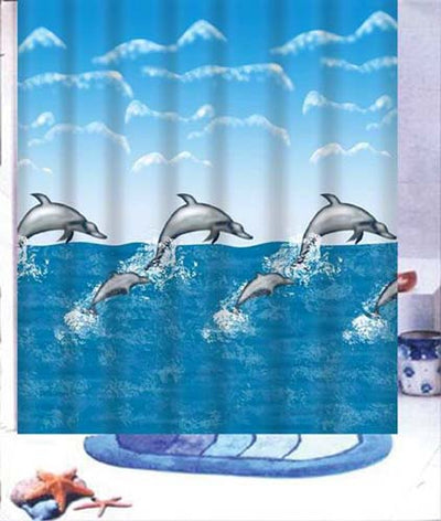 Mother & Baby Dolphin Shower Curtain