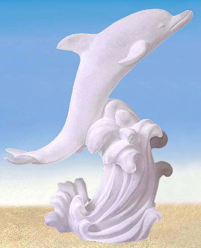 Dolphin Riding on Wave Lucite Sculpture