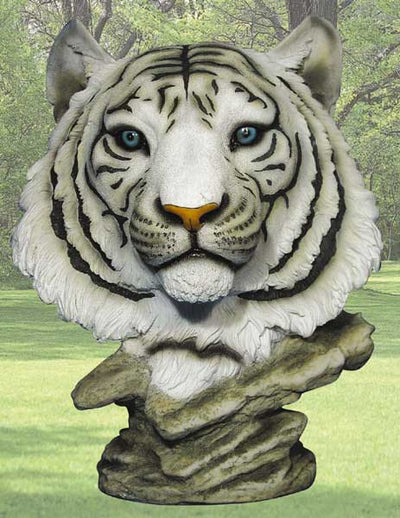 "Tigris" White Tiger Head Statue