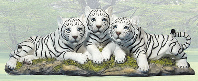 Trio Playful Tigers Sculpture