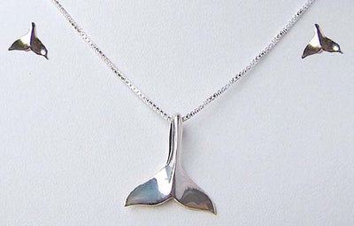 Whale Tail Necklace and Earrings Set