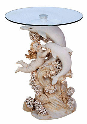 Fine Art Dolphin Love End Table