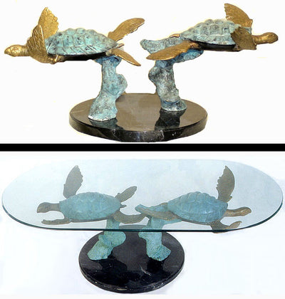 Bronze Duo Sea Turtle Cocktail Table Base
